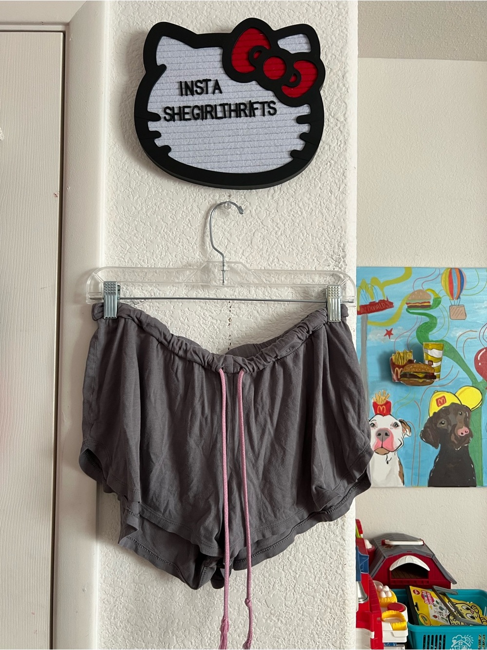 grey pajama shorts
